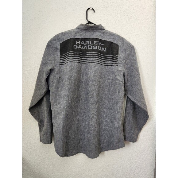 Harley Davidson Men's Casual Button Down Gray size 2XL made in India Used - Picture 2 of 6